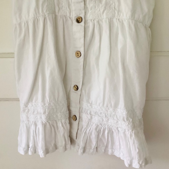 Girl Clothes Sizes 7/8 White Top Peasant Summer Floral Tank Dress Sleeveless - Picture 4 of 14